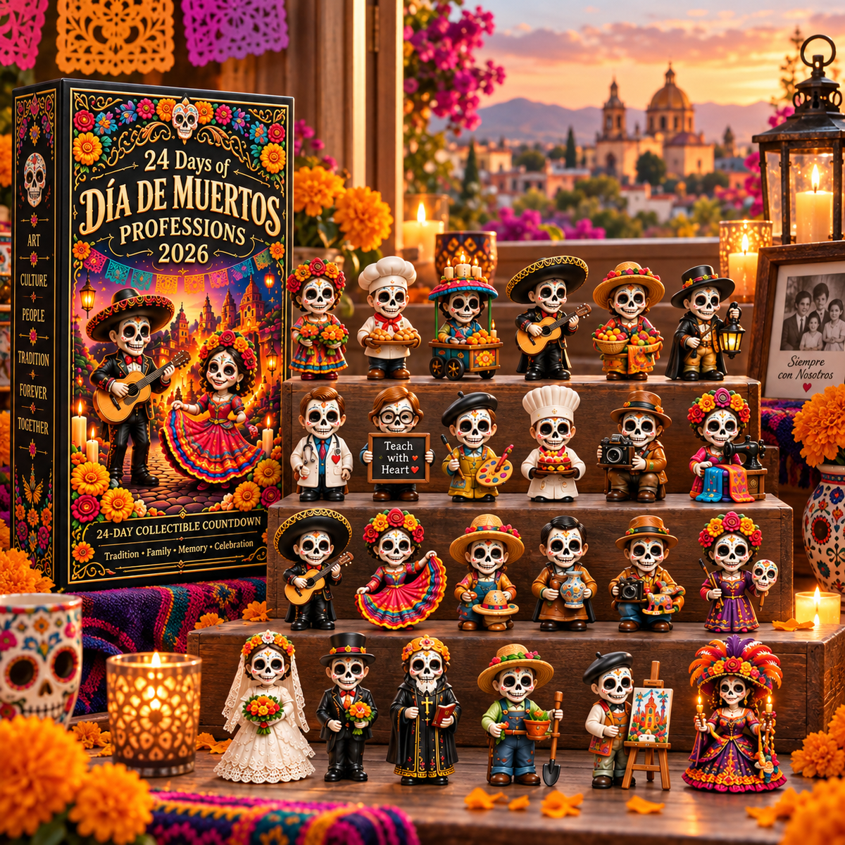 24 Días de Día de Muertos: Calendario Coleccionable de Profesiones